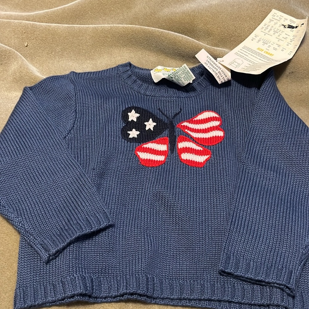 Quack Kids Patriotic Sweater  Size 4T New with Tags